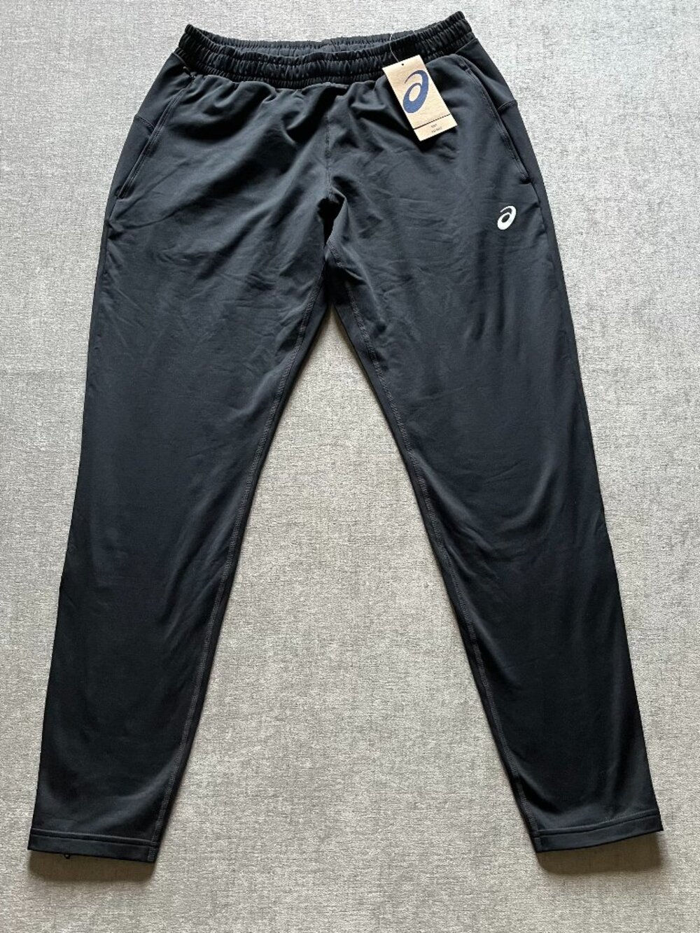 ASICS Thermopolis Jogger Track Taper Pants Men M Black Zip Hem 2011C010 NWT NEW